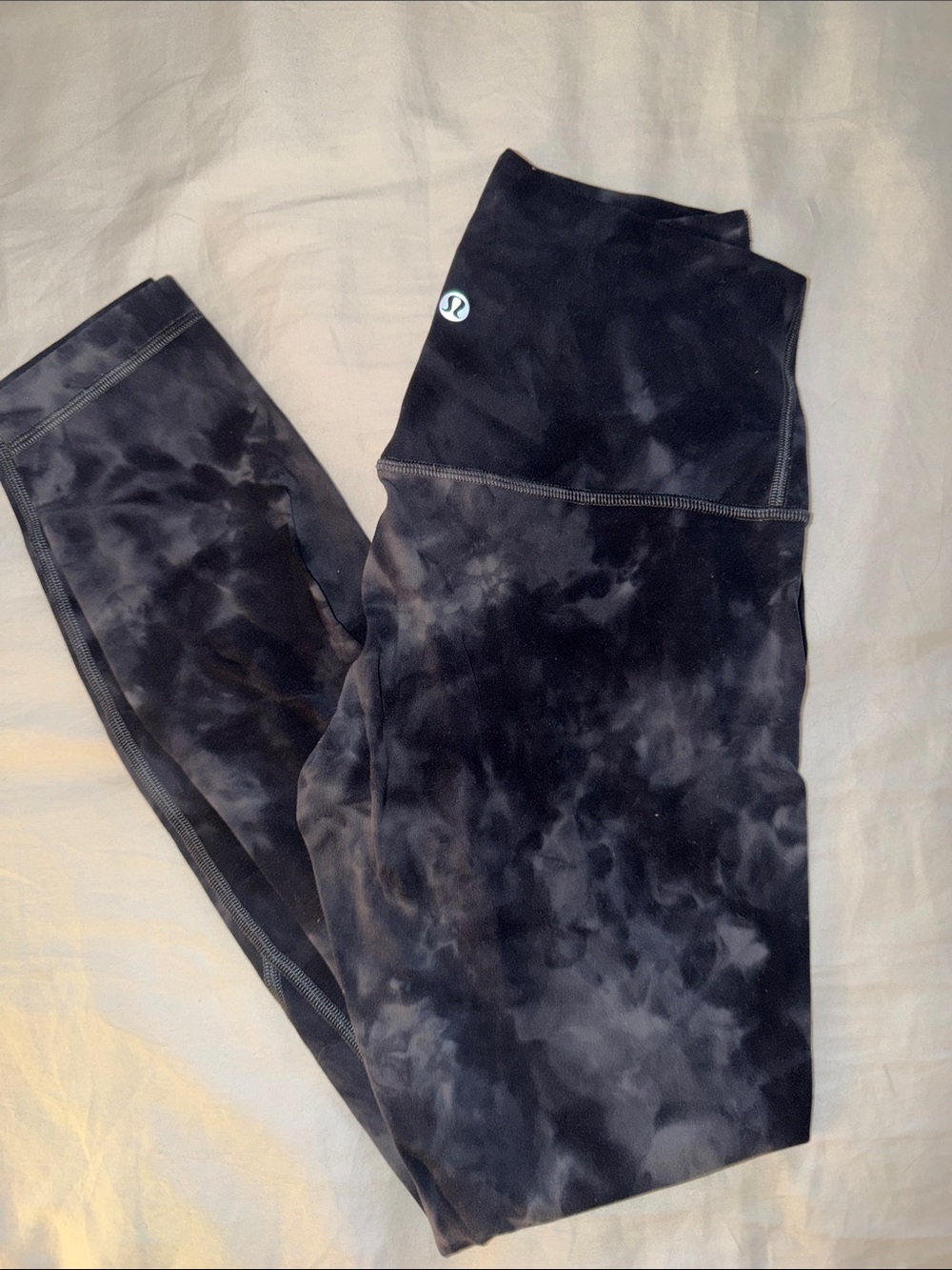 lululemon athletica Black & Gray Tie-Dye High-Rise Leggings